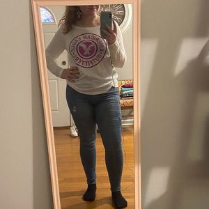 White long-sleeve top